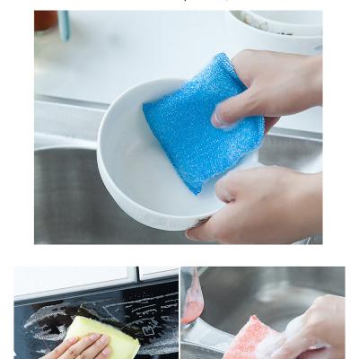 4Pcs Pan Pot Dish Wash Sponges Double Side Dishwashing Sponge Household Kitchen Cleaning Tools Tableware Dish Washing Brush