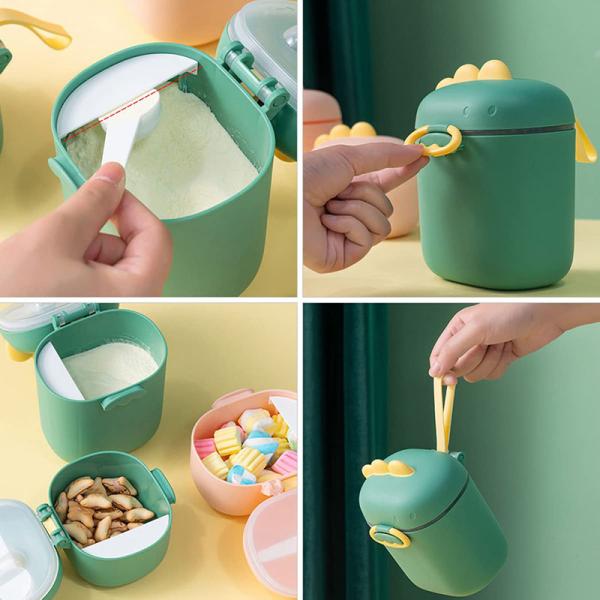Portable Baby Formula Dispenser | Dinosaur-Shaped Milk Powder Storage Box