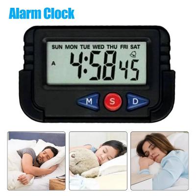 Portable Digital Travel Alarm Clock – Compact 12-Hour Car Clock with Date and Stopwatch Features