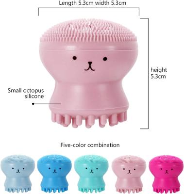 Cute Octopus Silicone Face Cleansing Brush – Deep Cleansing, Exfoliating &amp;amp; Massage Tool