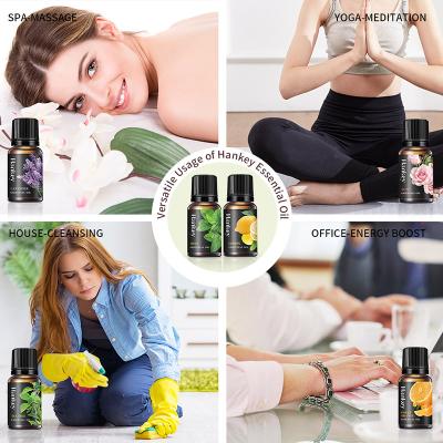 10ml Rose Lavender Essential Oil Mint Lemon Multiple Fragrances Compound Massage Oil 100% Natural Moisturize Massage SPA Essential Oil